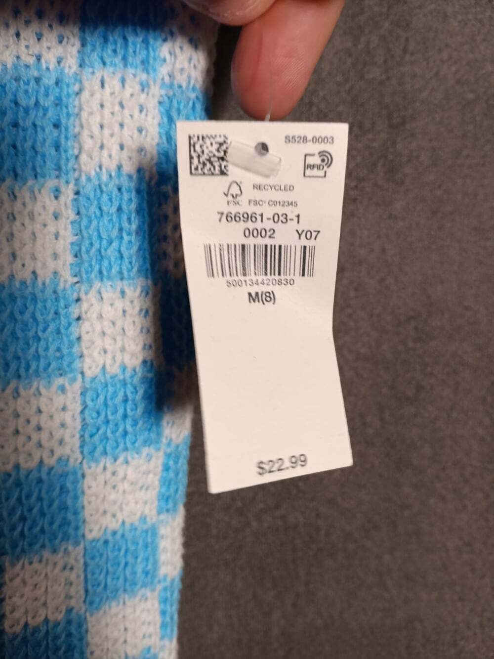 Old Navy Girls Blue White Checker Sweater Tank Top Medium 8 New NWT - Picture 2 of 4